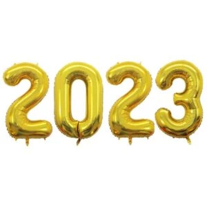 2023 Sifferballonger I Guld För Nyår 102cm Stora