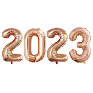 2023 Sifferballonger Roséguld För Nyår 102cm Stora