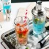 Cocktailshaker med drinkrecept 400ml shaker glas rostfritt stål