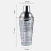 Cocktailshaker med drinkrecept 400ml shaker glas rostfritt stål