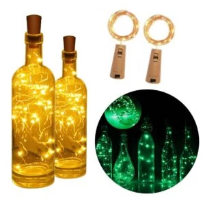 Flasklampa 2-pack - Ljusslinga För Flaskor Grön