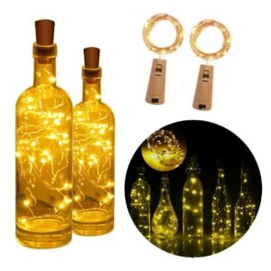 Flasklampa 2-pack - Ljusslinga För Flaskor Gul