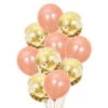 10-pack Ballonger Konfettiballonger Födelsedag Guld Roséguld