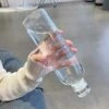 Glas vattenflaska med tidsmarkör 500ml genomskinlig