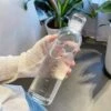 Glas vattenflaska med tidsmarkör 500ml genomskinlig