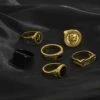 6-pack klackringar herringar - ringar för herr silver