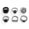 6-pack klackringar herringar - ringar för herr silver