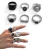 6-pack Klackringar Herringar - Ringar För Herr Silver