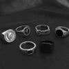 6-pack klackringar herringar - ringar för herr silver