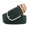 Elastiskt Canvas Bälte - Tyg Skärp Med Stretch W26-w36 Grön
