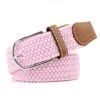 Bälte Med Stretch - Elastiskt Canvas Tyg Skärp W26-w36 Rosa