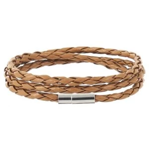 Handgjort Läderarmband Bohem Ljusbrun