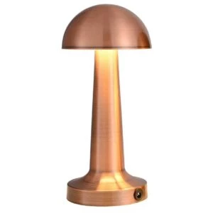 Retro Uppladdningsbar Bordslampa Av Metall Dimmer Koppar