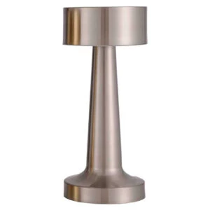 Retro Uppladdningsbar Bordslampa Av Metall Dimmer Silver