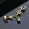 Fake navelpiercing clip-on navelring utan hål hjärta kristall guld