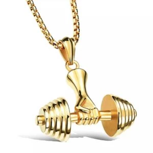 Gym Hantel Halsband Kedja Guld