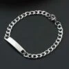 Kedja armband länk med id bricka stål silver