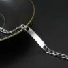 Kedja armband länk med id bricka stål silver