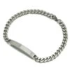 Kedja Armband Länk Med Id Bricka Stål Silver
