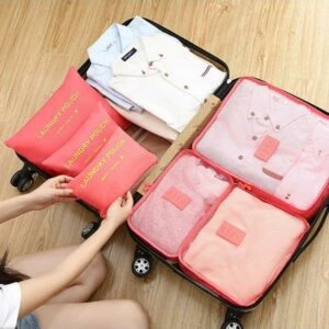 Väskinsats För Resväska 6-pack Organiseringsset För Resa Grå