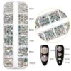 Stora rhinestone nageldekorationer kristall - olika storlekar i ask