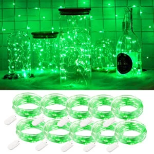 10-pack 1m Mini Led Ljusslinga Batteridriven Grön
