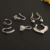 6-pack fake septum näspiercing näsring utan hål silver