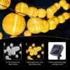 Solcell rislampa ljusslinga papperslykta led 3,5m 10 lyktor