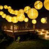 Solcell rislampa ljusslinga papperslykta led 3,5m 10 lyktor