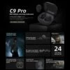 C9 pro trådlösa bluetooth hörlurar tws 5. 3 vit