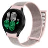 Galaxy watch 4/5 armband 20mm nylon kardborre rosa beige