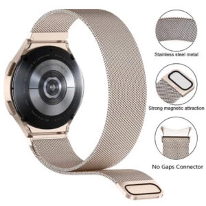 Galaxy Watch 4/5 Metall Armband 20mm Milanese Mesh Vintage Guld