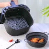 Återanvändningsbar hopfällbar silikonform air fryer luftfritös silikonskål