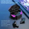 Trådlösa rgb gaming tws bluetooth stereo in-ear hörlurar usb-c svart
