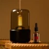 Retro aroma diffuser luftfuktare med belysning svart