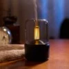 Retro aroma diffuser luftfuktare med belysning svart