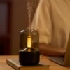 Retro aroma diffuser luftfuktare med belysning svart