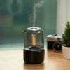 Retro aroma diffuser luftfuktare med belysning svart