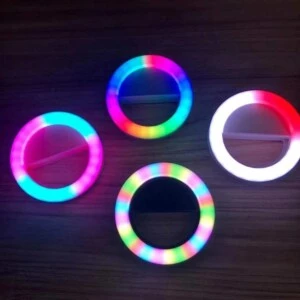 Rbg Selfie Lampa Clip-on Led Ring Light För Mobiltelefon