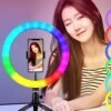 Rbg selfielampa led ring light stativ och mobilhållare