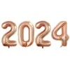 2024 Sifferballonger för Nyår 102cm STORA Roséguld