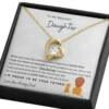 Present Halsband till Dotter, Hjärta Kubisk Zirkon Guld