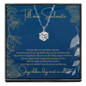 Till Min Soulmate Gåvohalsband Med Kort och Låda Diamant