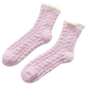 Lurviga Raggsockor - Plysch Varm Fleece Rosa