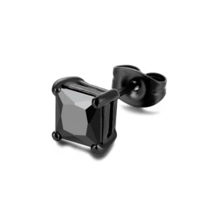 Piercing Örhänge Fyrkantig Kristall CZ Svart