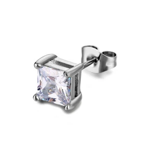 Piercing Örhänge Fyrkantig Kristall CZ Silver