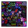50st neon klistermärken