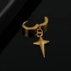 Piercing örhänge tjock ring med stjärna guld