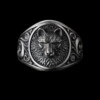 Viking ring varghuvud silver justerbar storlek