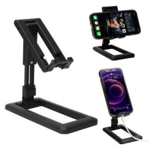 Höj- och Sänkbart Mobilställ - Svart